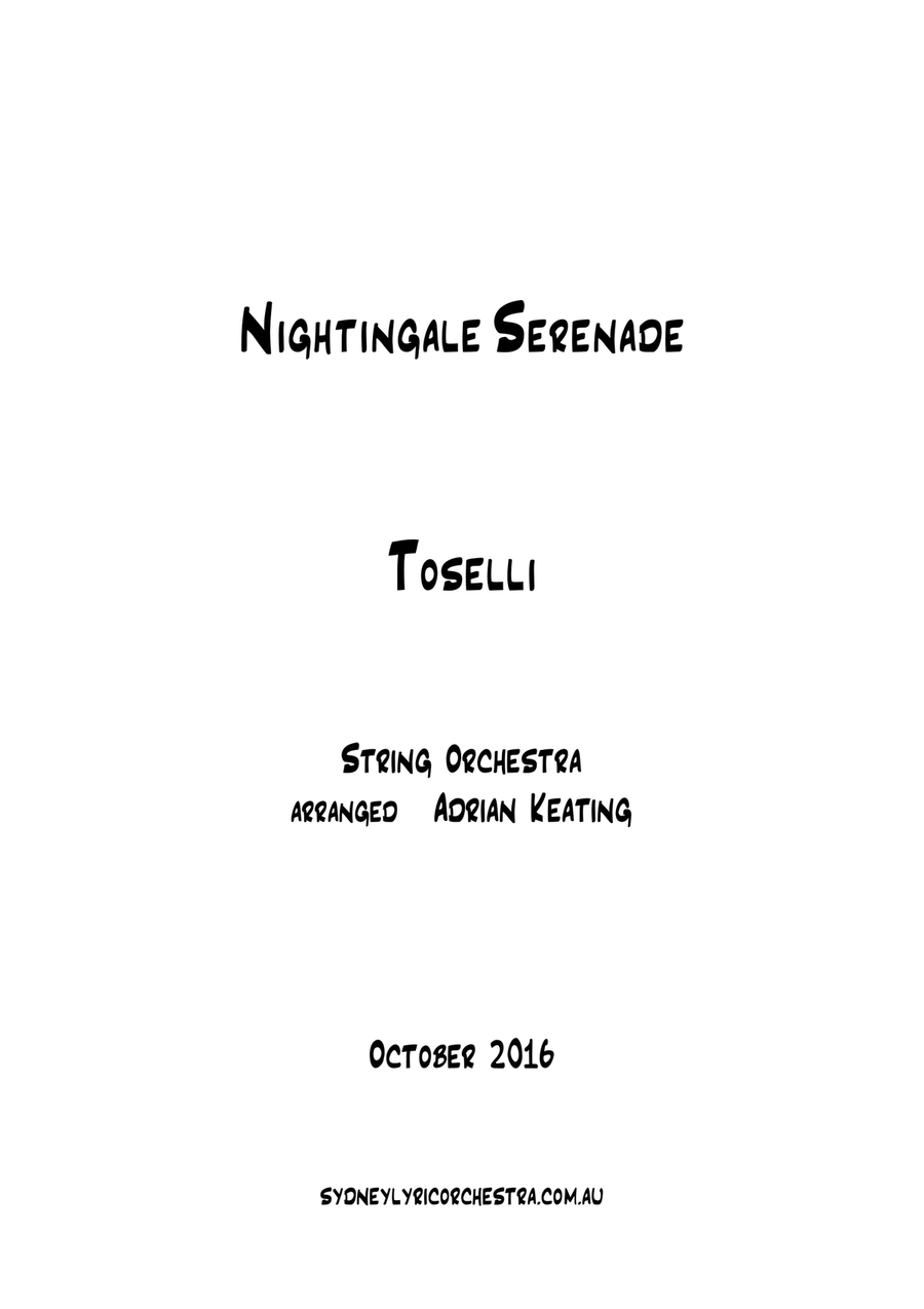 Nightingale Serenade - Toselli - String Chamber Orchestra - 6 parts - intermediate to professional e Chamber Orchestra scores gallery preview page 1