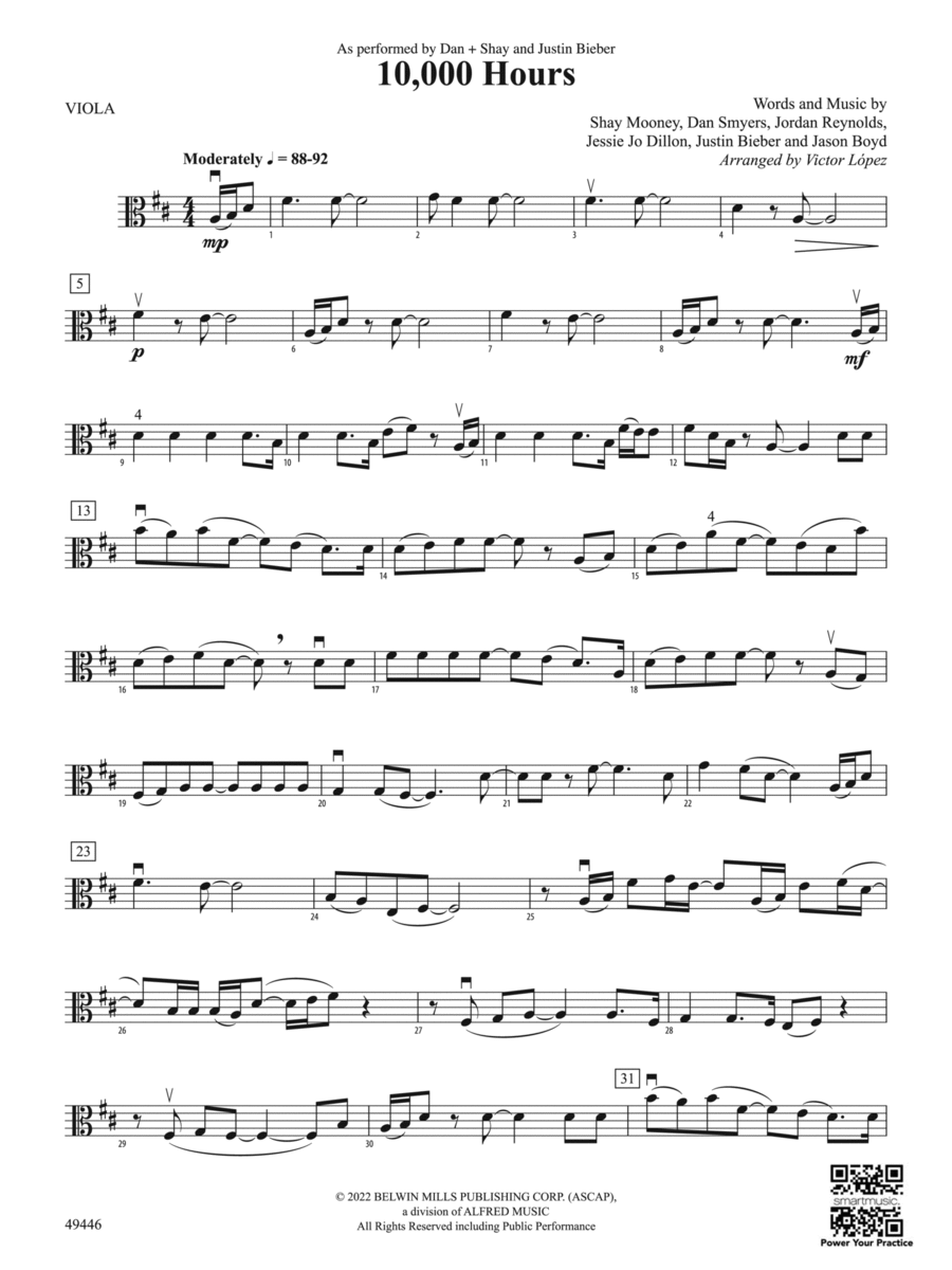 10,000 Hours: Viola 10,000 Hours: Viola String Orchestra scores gallery preview page 1