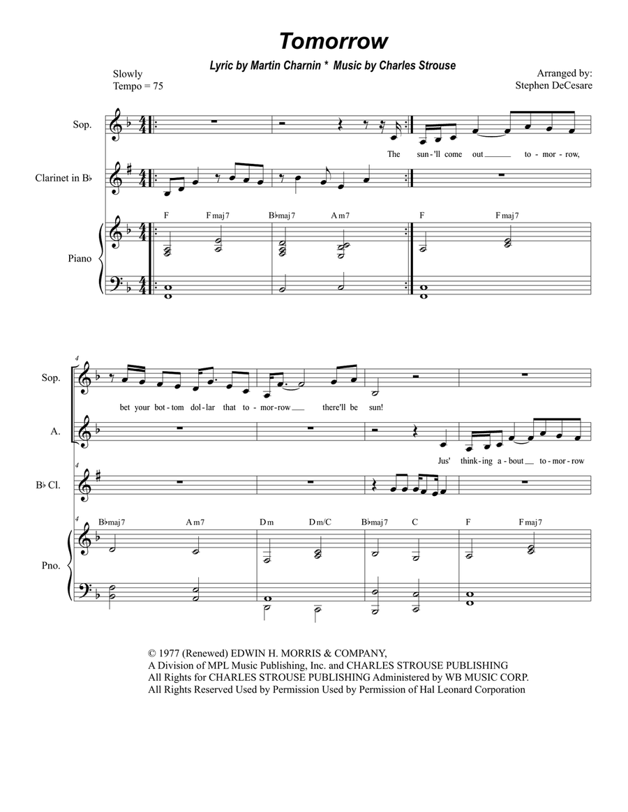 Tomorrow Alto Voice scores gallery preview page 1