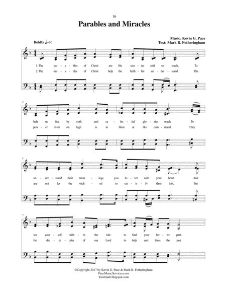 Parables and Miracles - an original hymn image number null