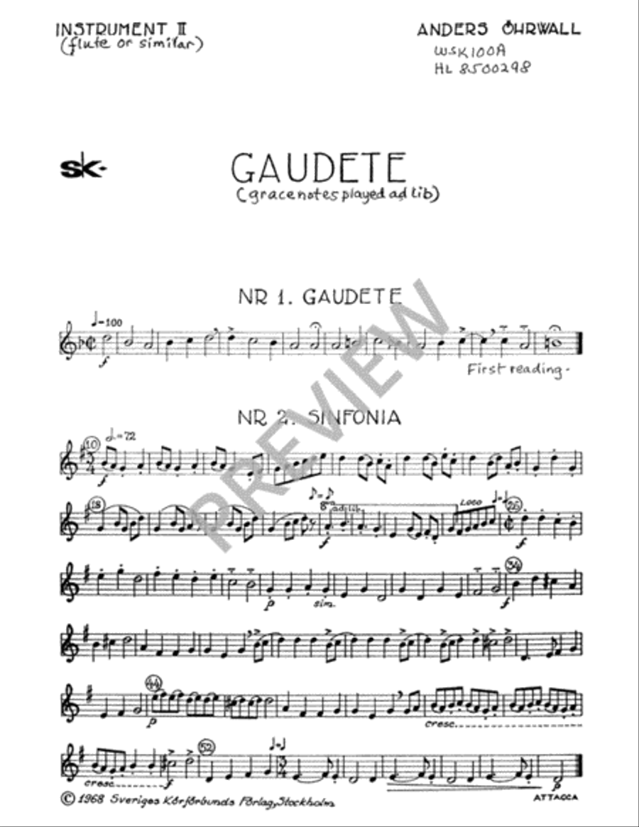 Gaudete (Instrumental Parts) Bassoon scores gallery preview page 8