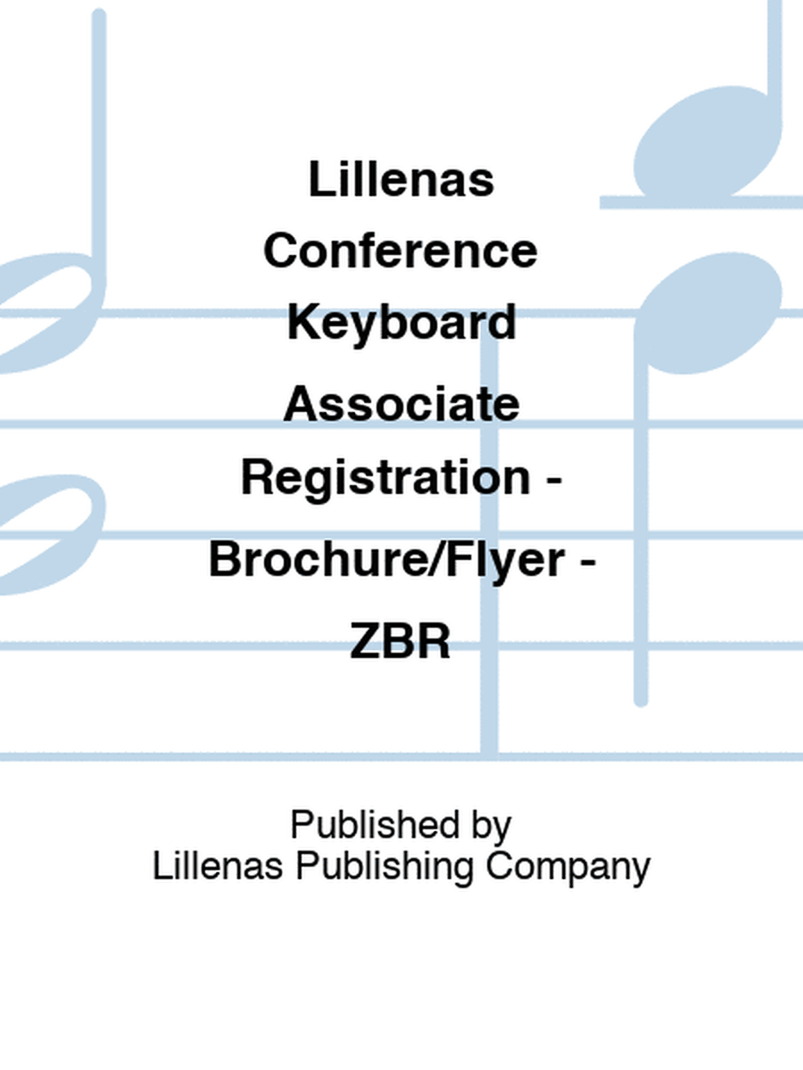 Lillenas Conference Keyboard Associate Registration - Brochure/Flyer - ZBR