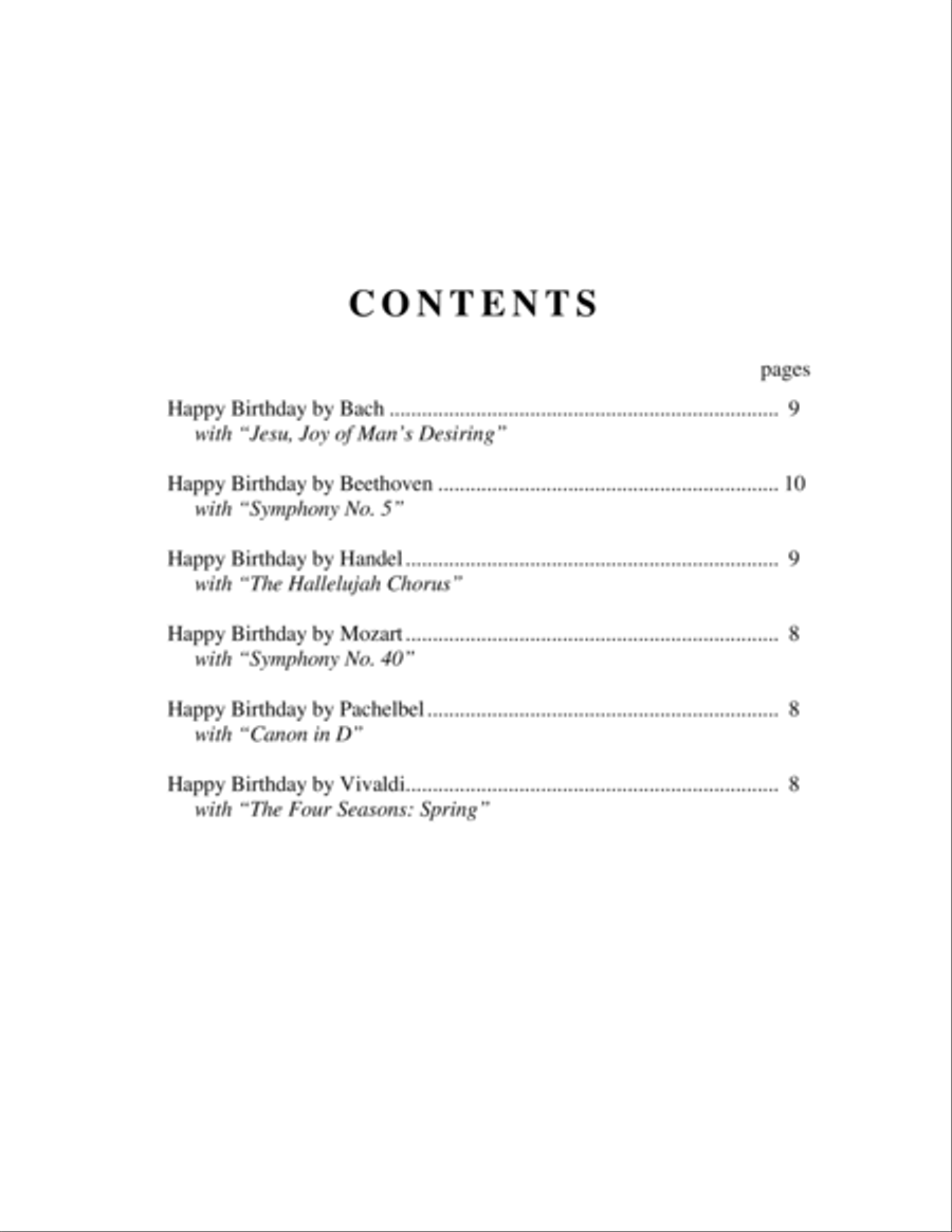 Happy Birthday Variations by the Great Composers for String Quartet String Quartet scores gallery preview page 2