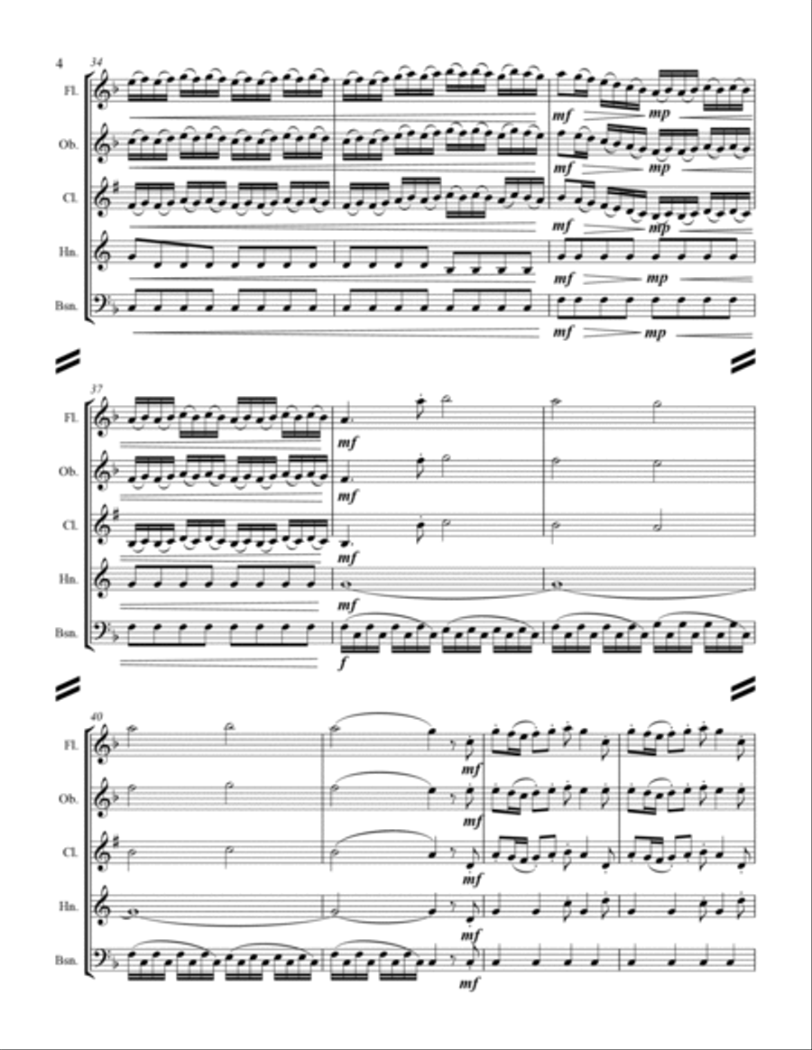 The Four Seasons - La Primavera (for Woodwind Quintet) Woodwind Quintet scores gallery preview page 5