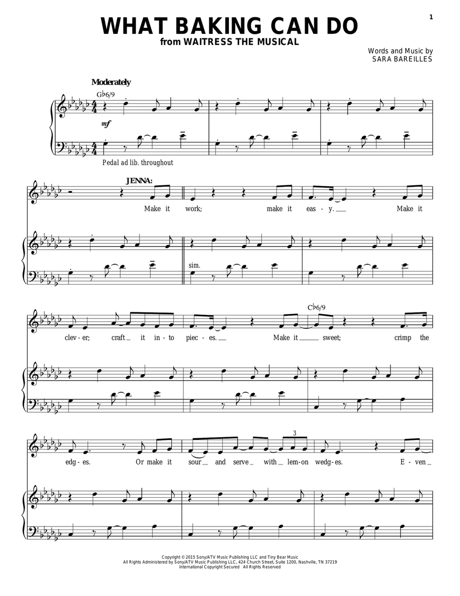 What Baking Can Do (from Waitress The Musical) Voice scores gallery preview page 1
