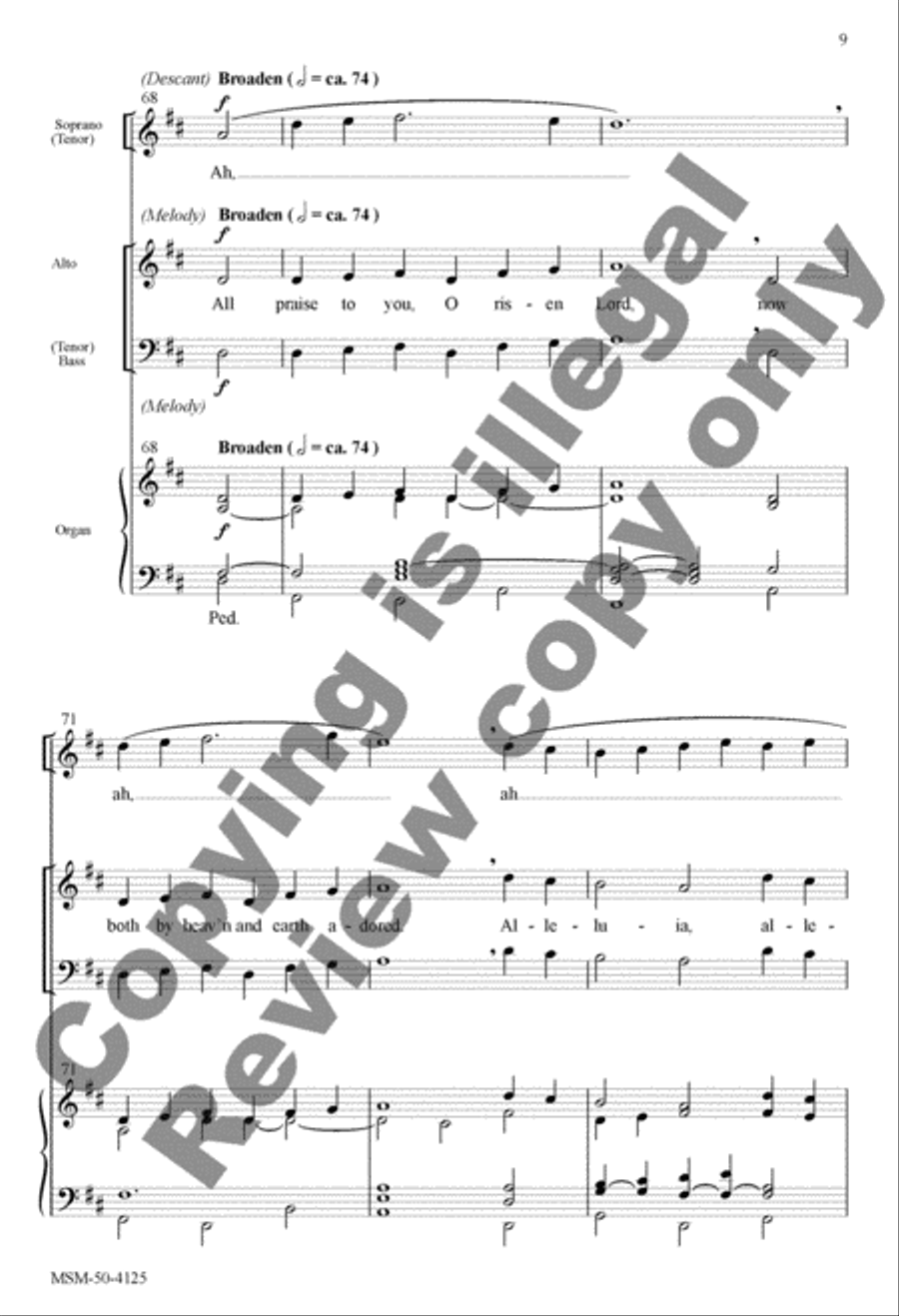 That Easter Day with Joy Was Bright 4-Part scores gallery preview page 9