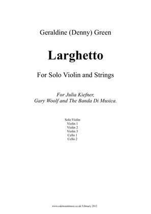 Book cover for Larghetto, for Solo Violin and Strings (School Arrangement)
