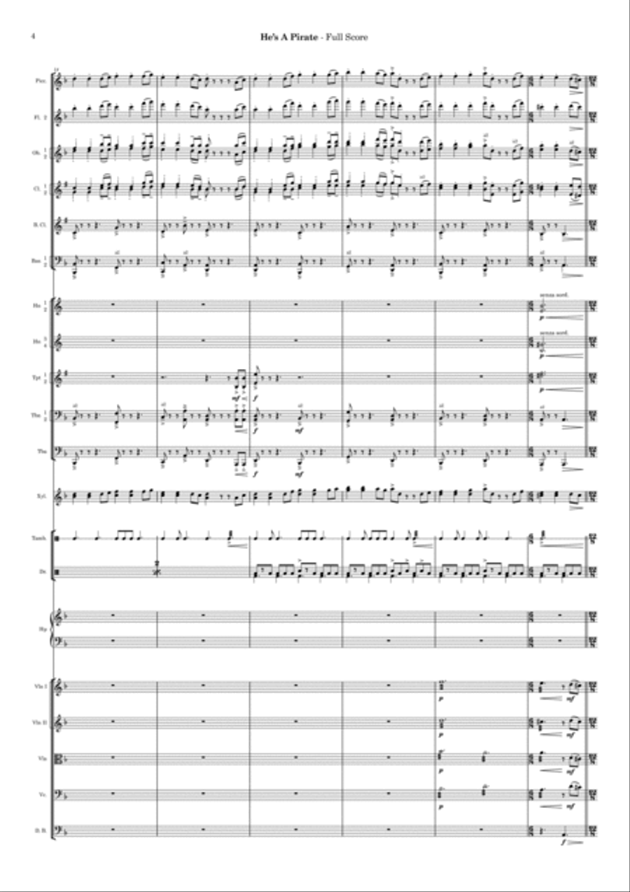 He's A Pirate Full Orchestra scores gallery preview page 4