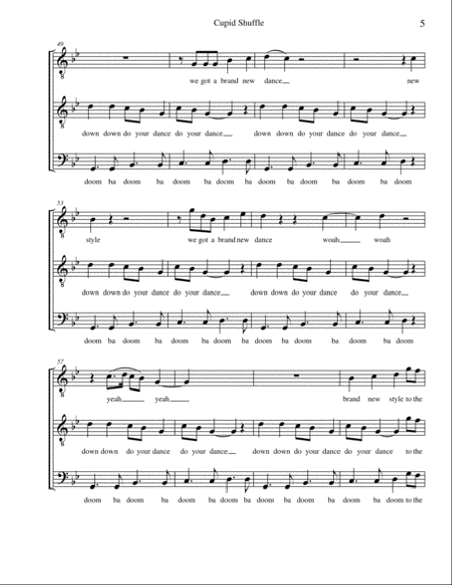 Cupid Shuffle TTBB scores gallery preview page 5