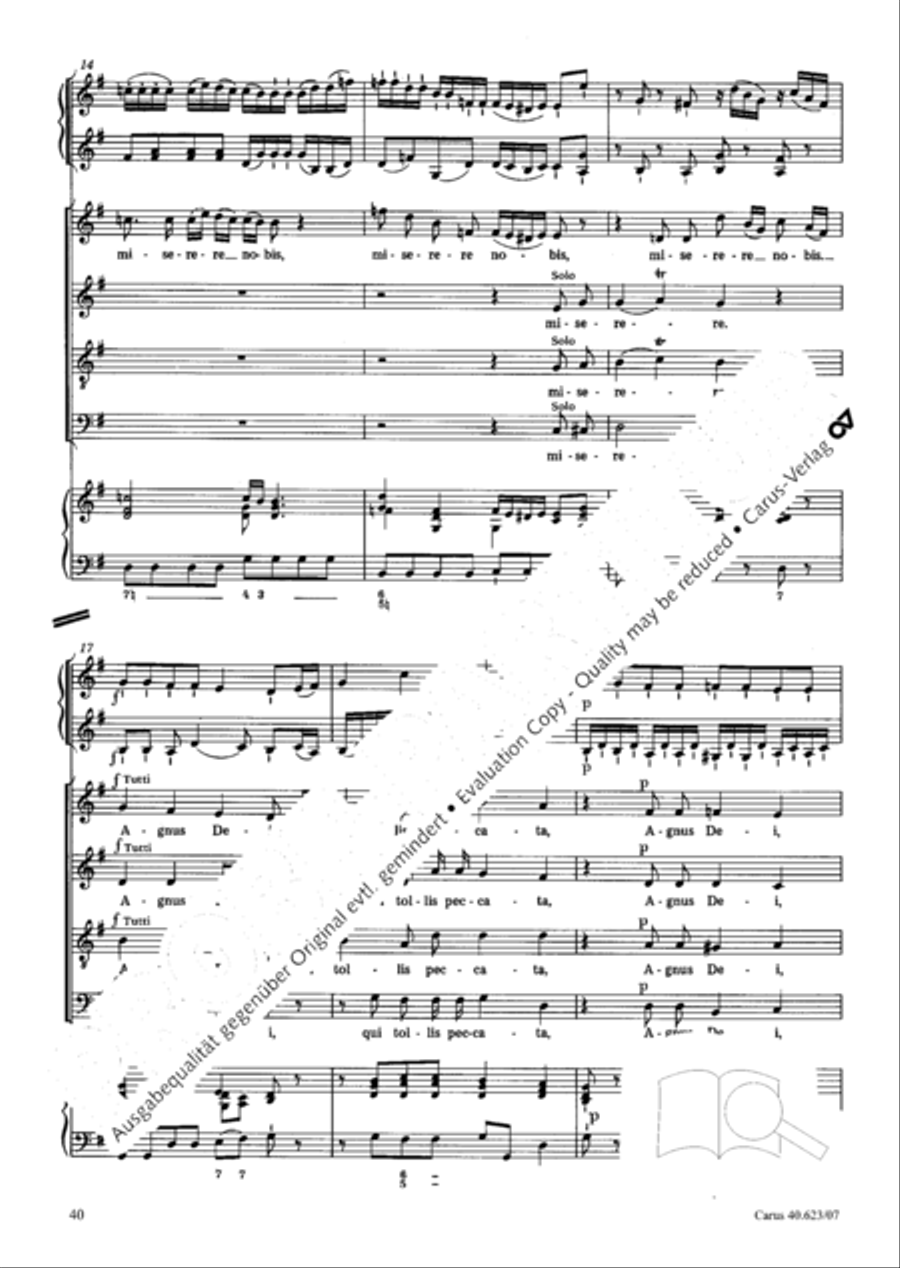 Missa brevis in G major Missa brevis in G major 4-Part scores gallery preview page 41