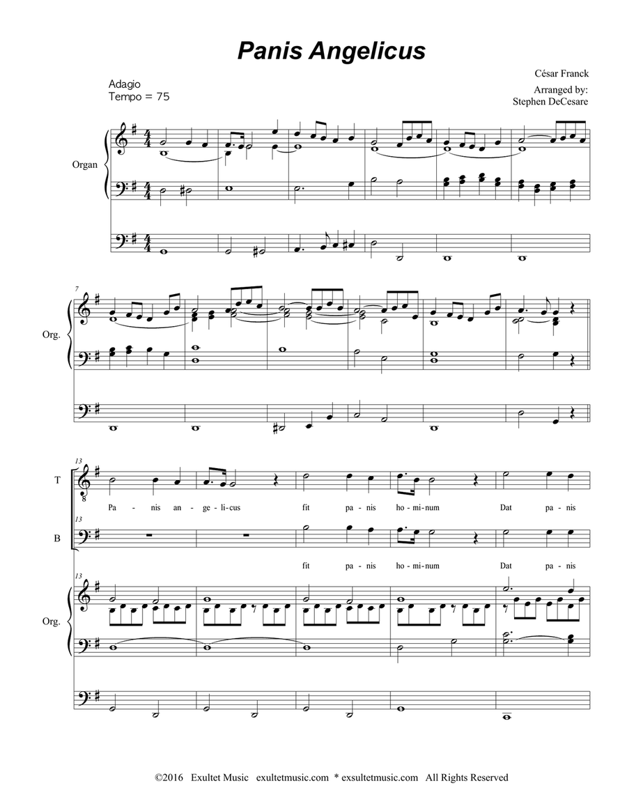 Panis Angelicus (for 2-part choir (TB) - Organ Accompaniment) TB scores gallery preview page 2