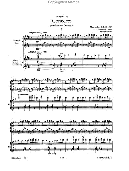 Concerto en sol majeur (Piano Concerto in G major) (Edition for 2 Pianos)