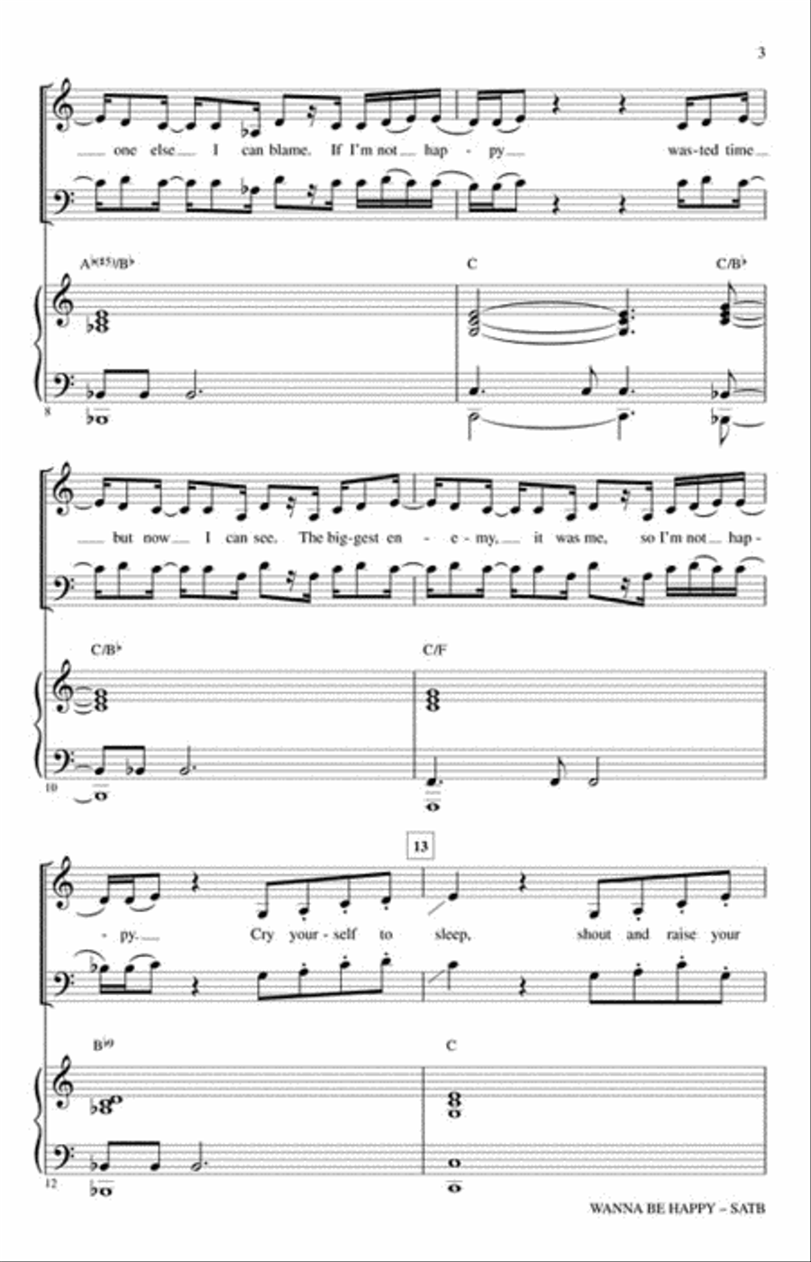 Wanna Be Happy? Wanna Be Happy? Choir scores gallery preview page 3