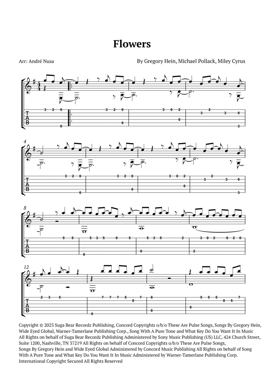 Flowers Electric Guitar scores gallery preview page 1