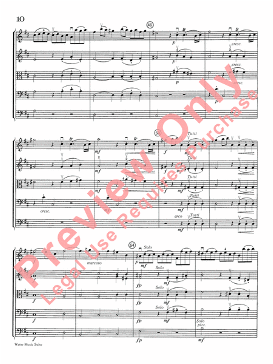 Water Music Suite String Orchestra scores gallery preview page 11