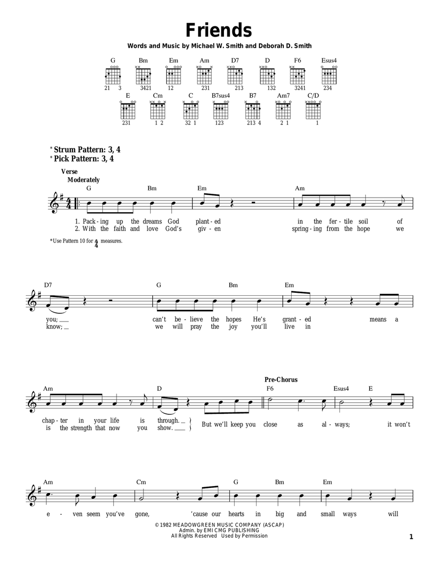 Friends Friends Easy Guitar scores gallery preview page 1