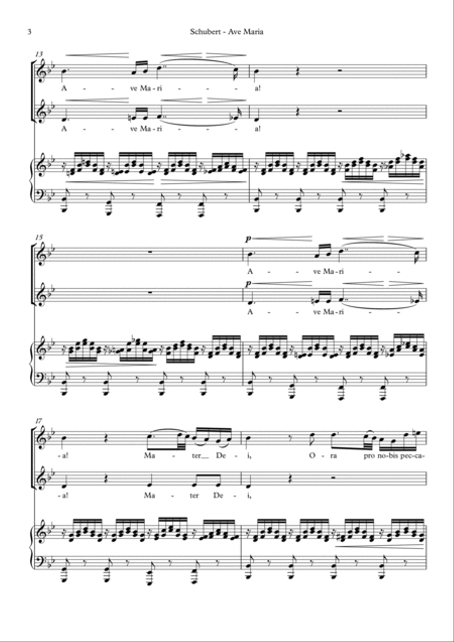 Ave Maria (Schubert) (Vocal duet) Piano scores gallery preview page 4