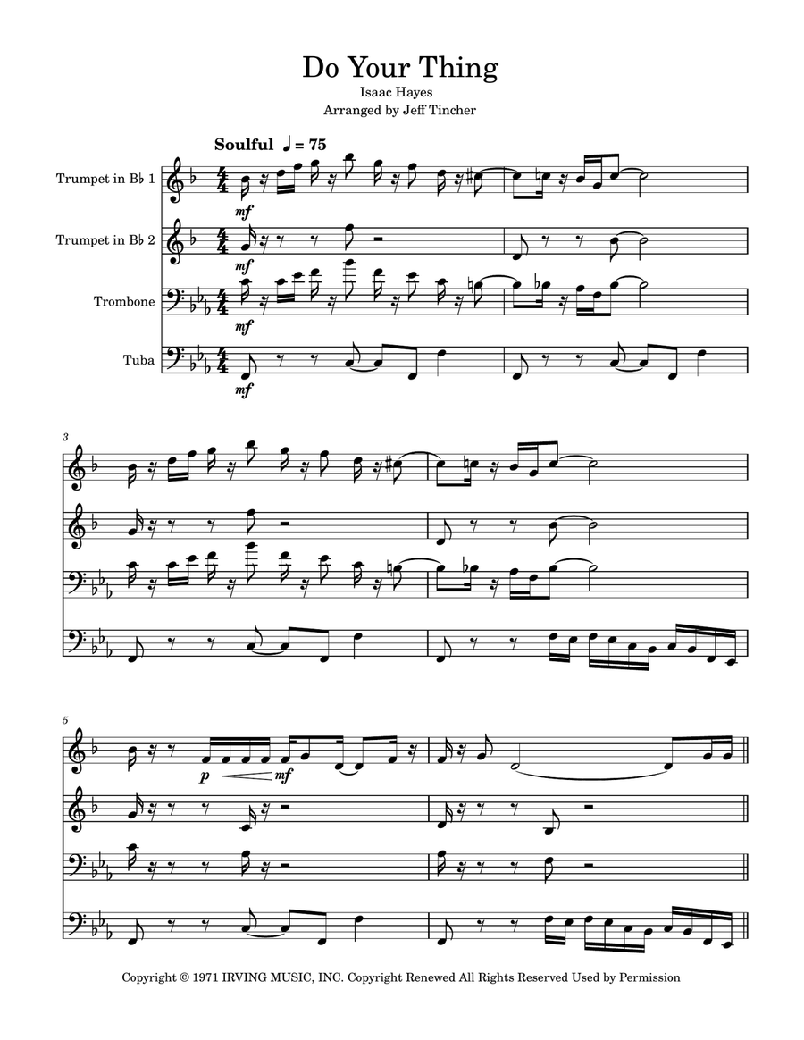 Do Your Thing Brass Quartet scores gallery preview page 2