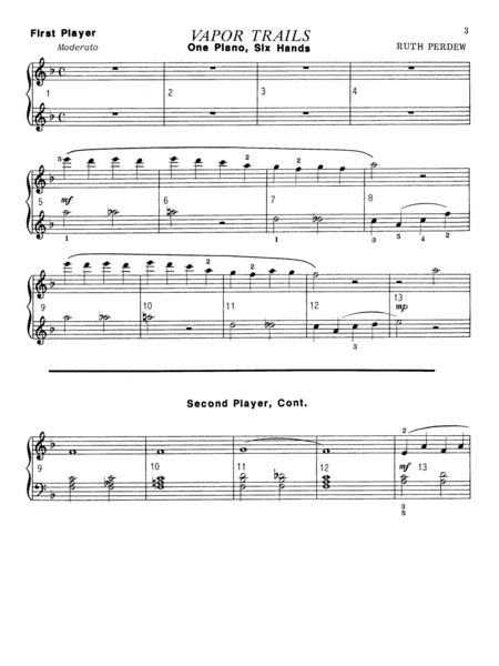 Vapor Trails - Piano Trio (1 Piano, 6 Hands)