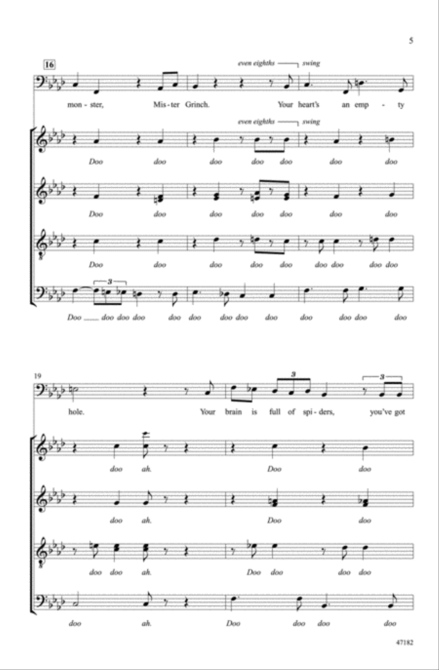 You're a Mean One, Mr. Grinch Choir scores gallery preview page 4