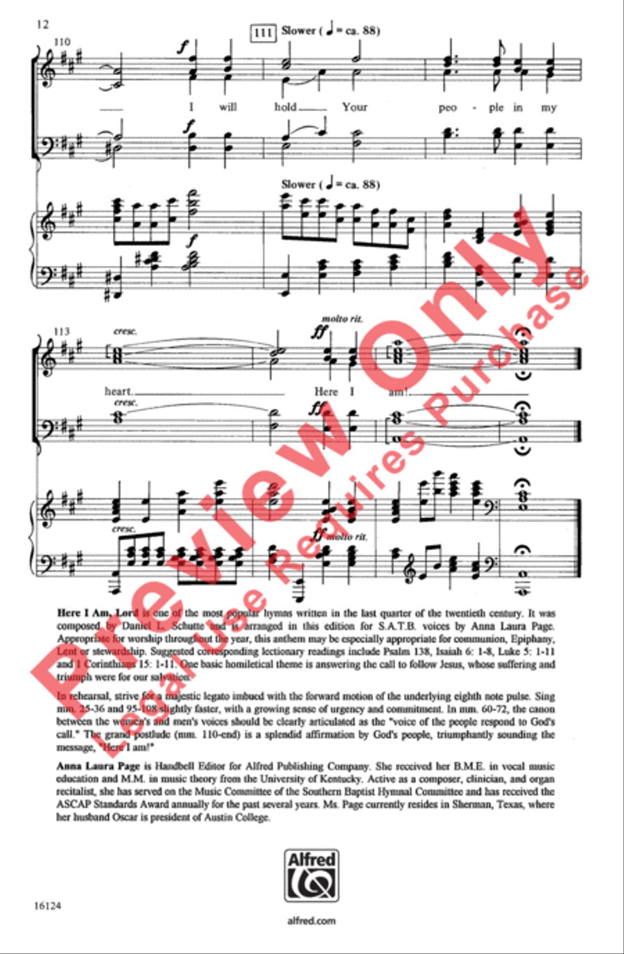 Here I Am, Lord 4-Part scores gallery preview page 12
