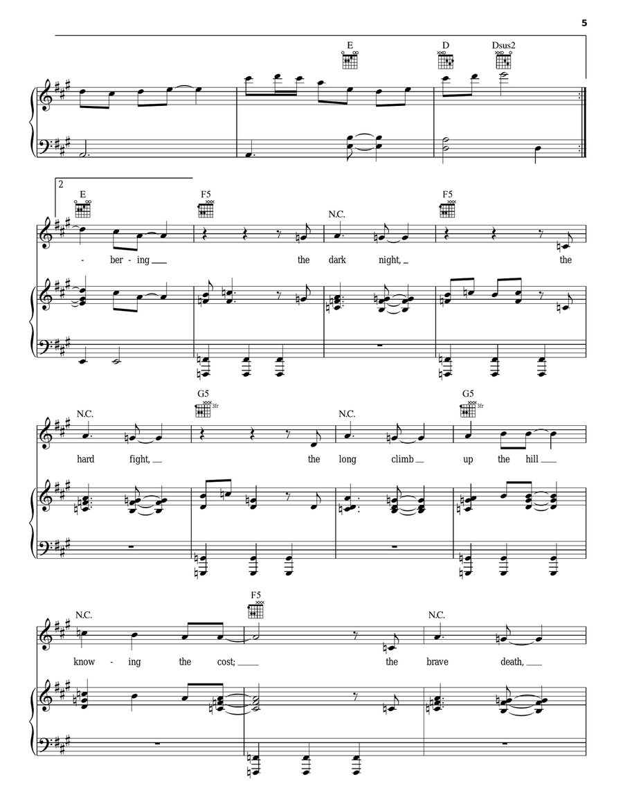 Remembering You Piano, Vocal, Guitar scores gallery preview page 5