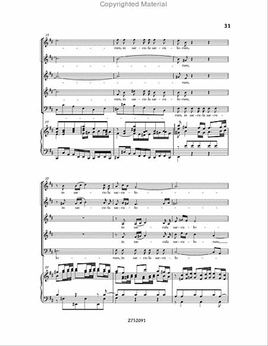 Cantata No. 191: Gloria in Excelsis Deo, BWV 191 4-Part scores gallery preview page 31
