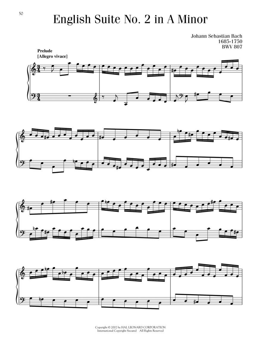 English Suite No. 2, BWV 807