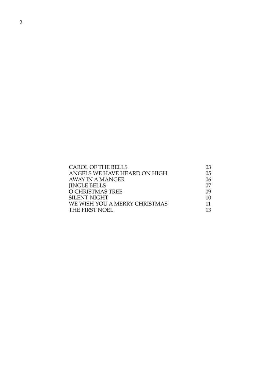 8 EASY CHRISTMAS SONGS for Trumpet in Bb and Cello Trumpet Duet scores gallery preview page 2