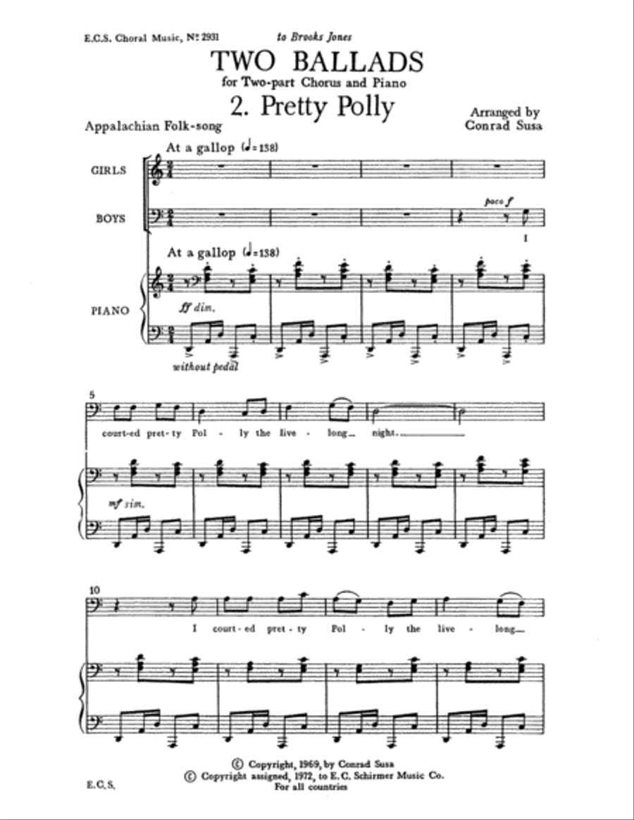 Two Ballads: 2. Pretty Polly 3-Part scores gallery preview page 7