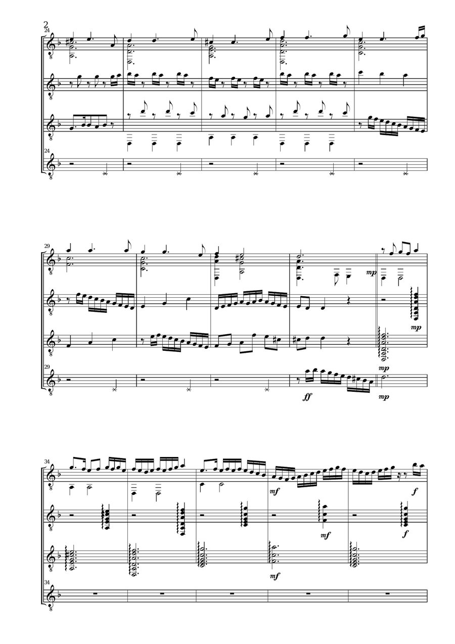 La Folia Variation for Guitar Quartet Small Ensemble scores gallery preview page 2