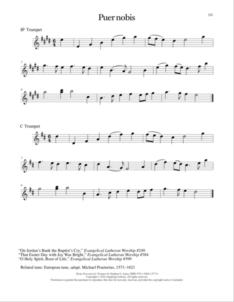 Hymn Descants for Trumpet C Trumpet scores gallery preview page 202