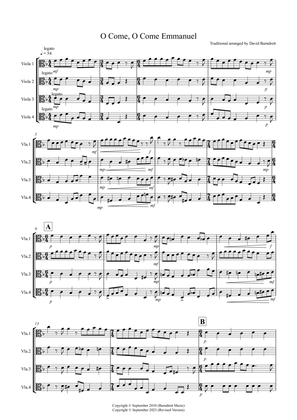 O Come, O Come Emmanuel for Viola Quartet
