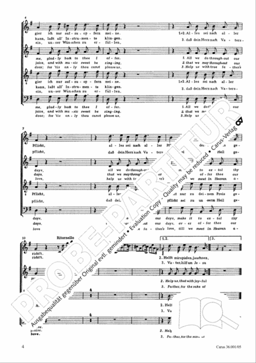 Whatsoe'er ye do, by word of mouth or by action in G Major, BuxWV 4 4-Part scores gallery preview page 5