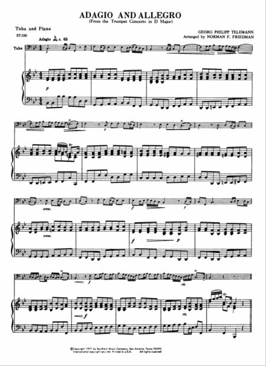 Adagio and Allegro Tuba scores gallery preview page 2