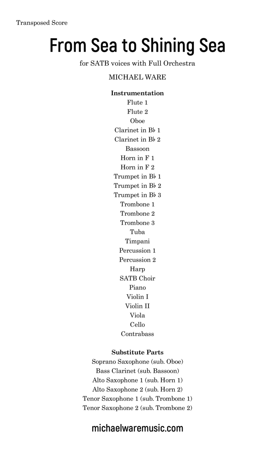 From Sea to Shining Sea From Sea to Shining Sea Full Orchestra scores gallery preview page 1