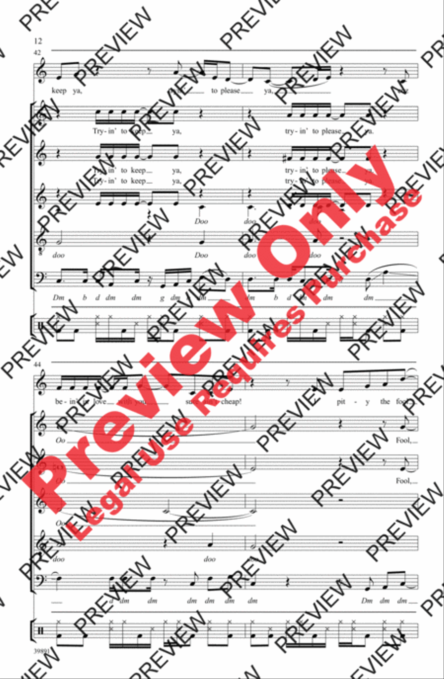 Forget You 4-Part scores gallery preview page 12