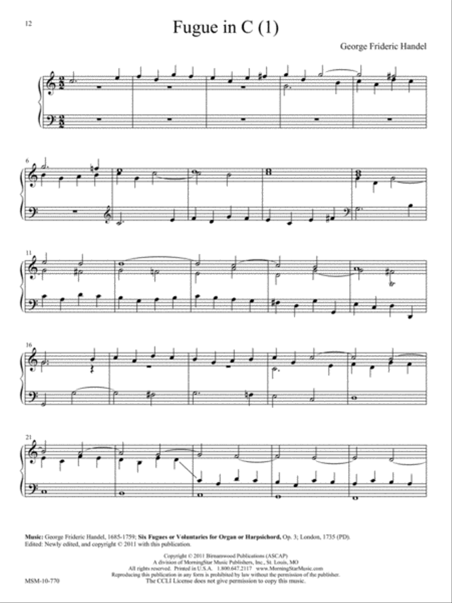 17th and 18th Century Organ Voluntaries for Manuals and Manuals with Pedal Points Organ scores gallery preview page 7