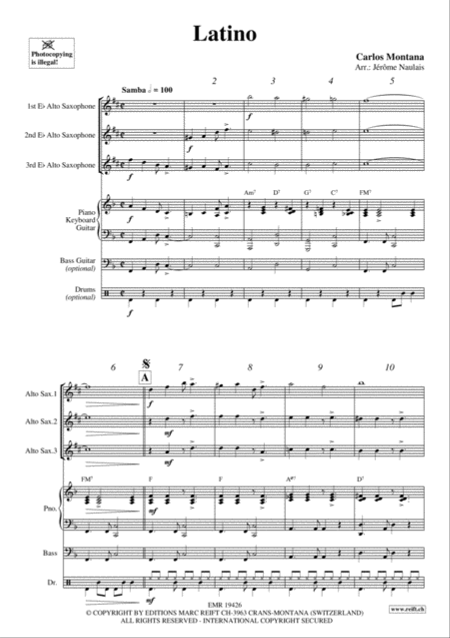 Latino Alto Saxophone scores gallery preview page 3
