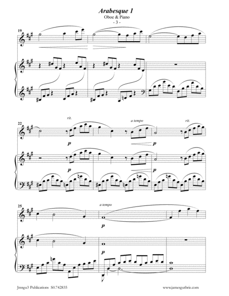 Debussy: Two Arabesques for Oboe & Piano image number null
