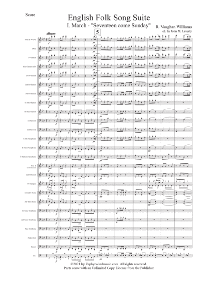 English Folk Song Suite Concert Band scores gallery preview page 5