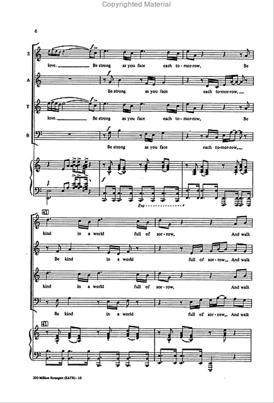 Two Hundred Million Strangers 4-Part scores gallery preview page 3