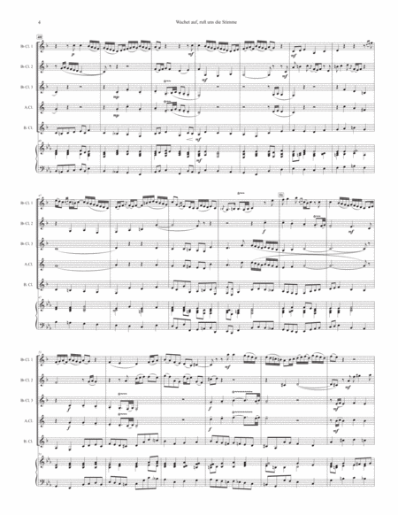 Sleepers Awake (Wachet Auf) for Clarinet Quartet image number null