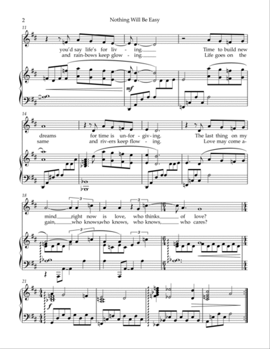 Nothing Will Be Easy Nothing Will Be Easy Voice scores gallery preview page 2