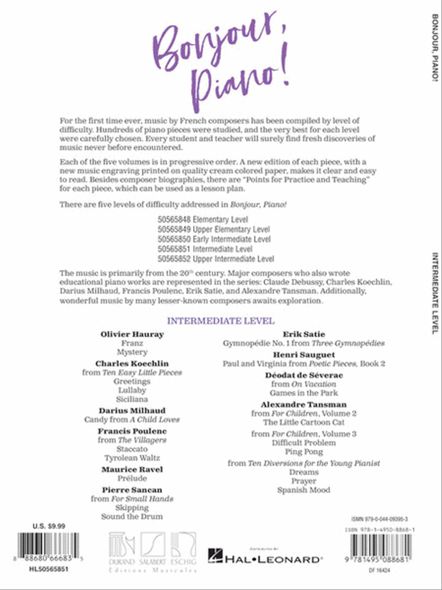 Bonjour, Piano! – Intermediate Level Piano Solo scores gallery preview page 8
