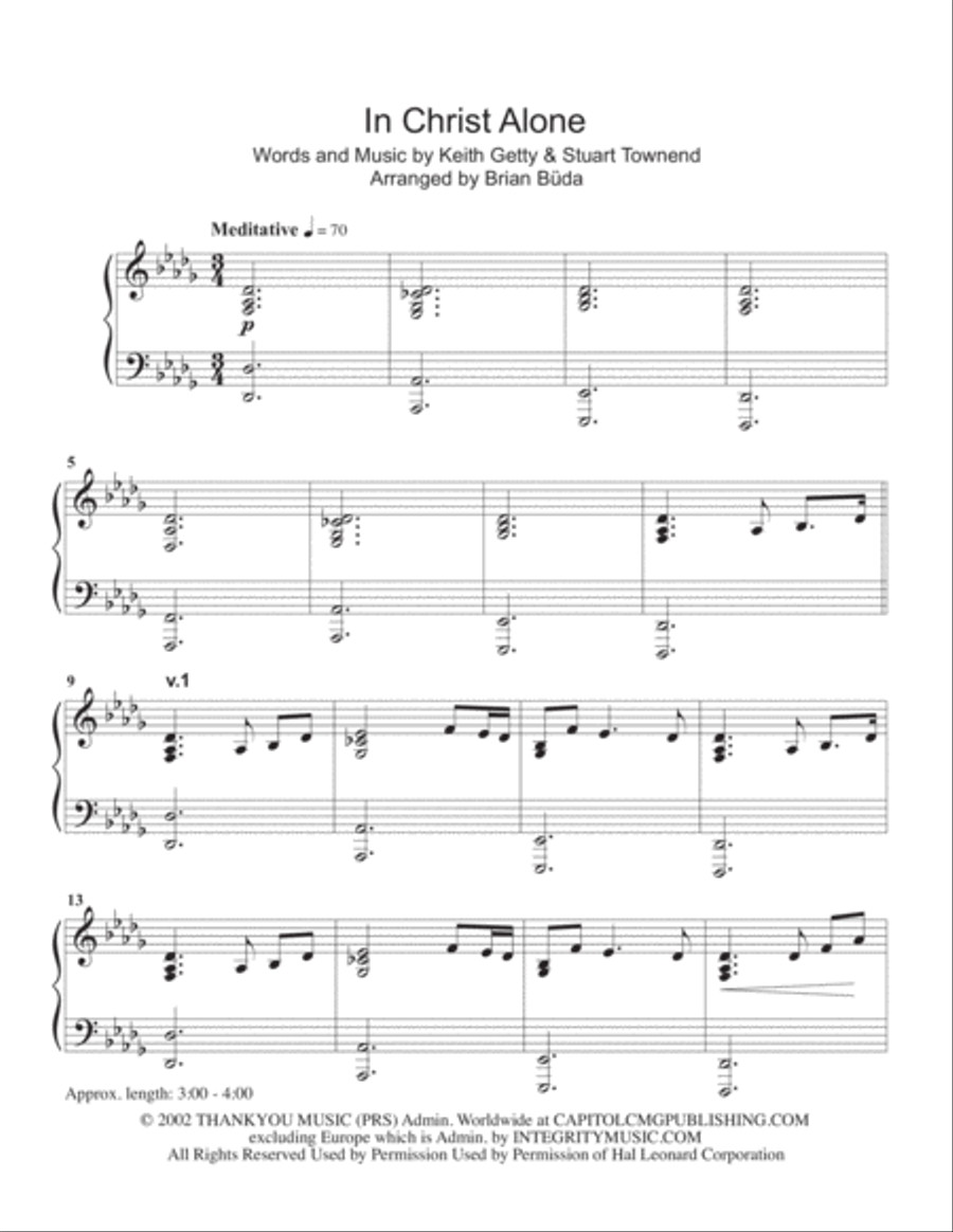In Christ Alone Piano Solo scores gallery preview page 3
