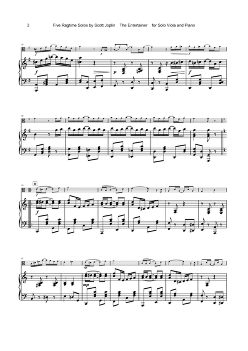 Five Ragtime Solos by Scott Joplin for Viola and Piano