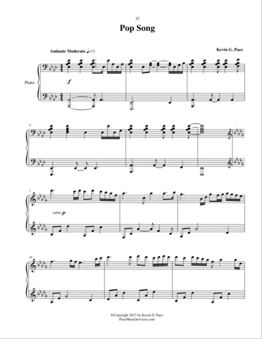 Pop Song - original piano solo Piano Solo scores gallery preview page 2
