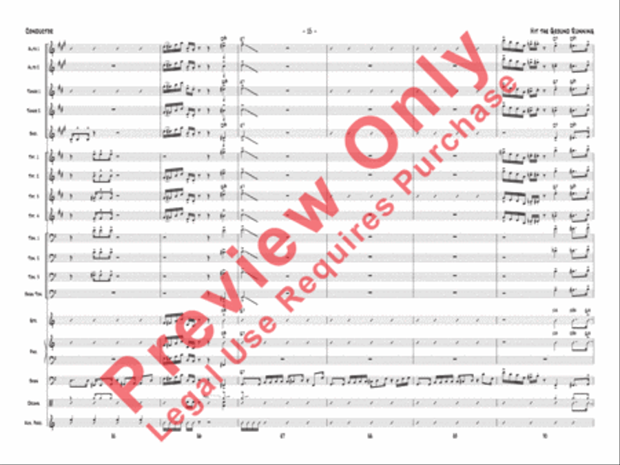 Hit the Ground Running (score only) Jazz Ensemble scores gallery preview page 18