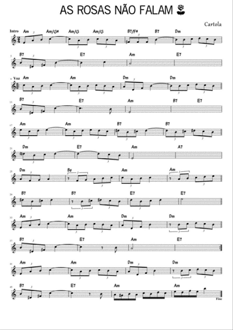 As rosas não Falam Voice scores gallery preview page 1